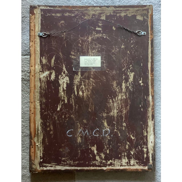 Wood 16th/17th C. Italian Old Master Antique Oil on Ornate Wood Panel Religious Icon For Sale - Image 7 of 10