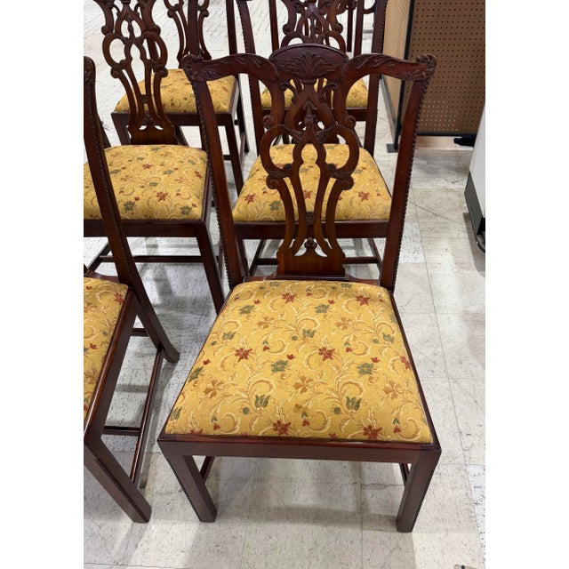 Set of 6 Maitland Smith Hickory Chair Chippendale Mahogany Dining Chairs Excellent condition lightly used You will receive...