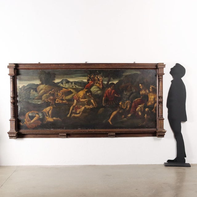 Oil painting on canvas. North Italian school of the seventeenth century. The large canvas derives from an incision of 1562...