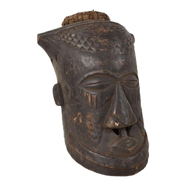 Early 20th Century Kuba Helmet Mask For Sale