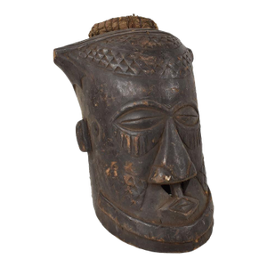 Early 20th Century Kuba Helmet Mask