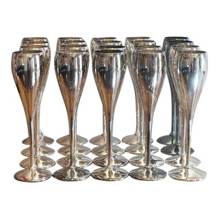 Vintage Kirk Stieff Silver-Plated Champagne Flutes - Spain, Set of 20 For Sale