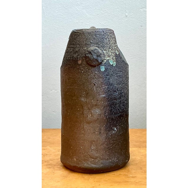 Mid-Century Modern Vintage Handcrafted Earthenware Vessel For Sale - Image 3 of 12