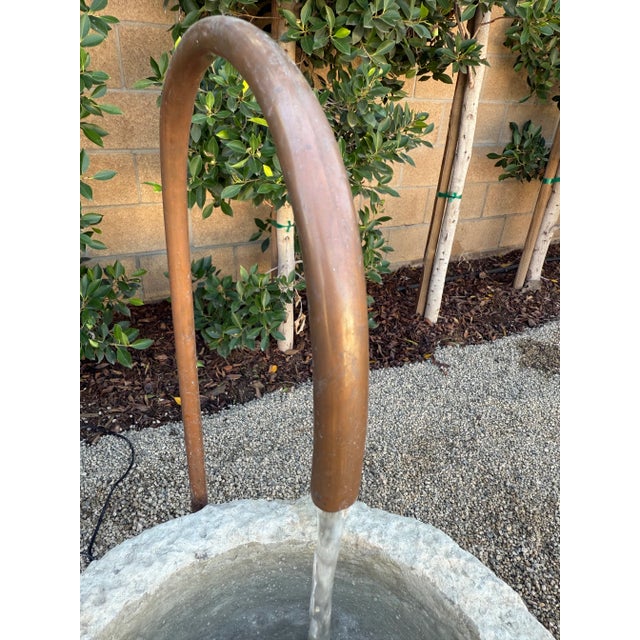 Large Limestone Trough Fountain For Sale In Los Angeles - Image 6 of 9