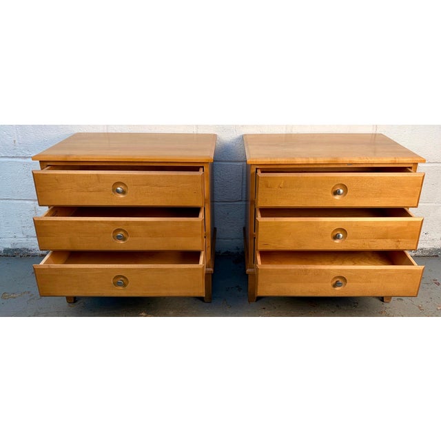 Late 20th Century Late 20th Century Pair of Maple Nightstands by Ethan Allen For Sale - Image 5 of 16