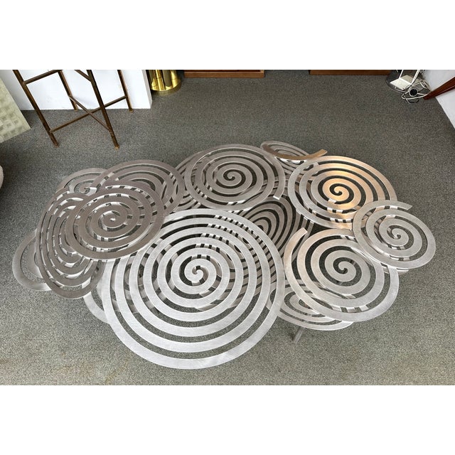 Contemporary Contemporary Stainless Steel Spiral Coffee Table by Antonio Cagianelli, Italy For Sale - Image 3 of 12