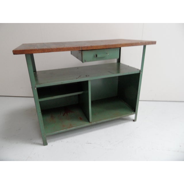 Vintage Industrial Work Bench, 1950s For Sale - Image 10 of 11