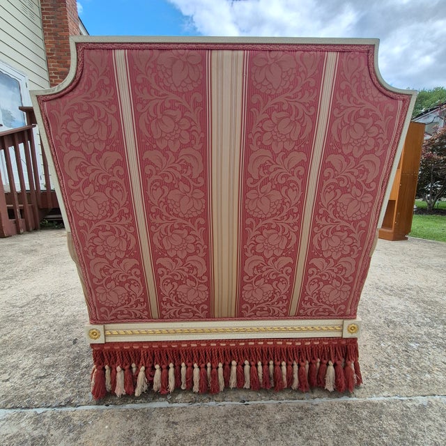 1990s Meroni Francesco Attr. Italian Neoclassical Style Arm Chair For Sale - Image 14 of 17