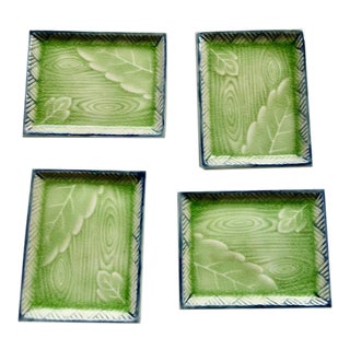 Vintage 1940s Japanese Porcelain Small Trays - Set of 4 For Sale