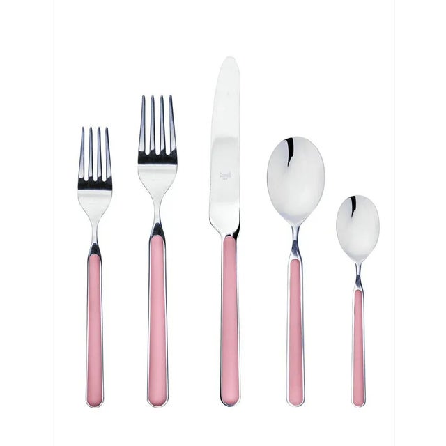Contemporary Mepra Fantasia 5-Piece Flatware Set, Rosa Pink For Sale - Image 3 of 3