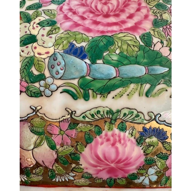 Antique Large Chinese Famille Rose Moon Flask Gold Dragon Handles Marked 19th Century For Sale - Image 9 of 18