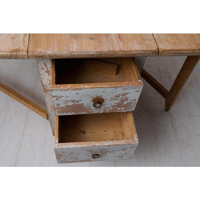 Wood Antique Northern Swedish Country Table in Pine For Sale - Image 7 of 9