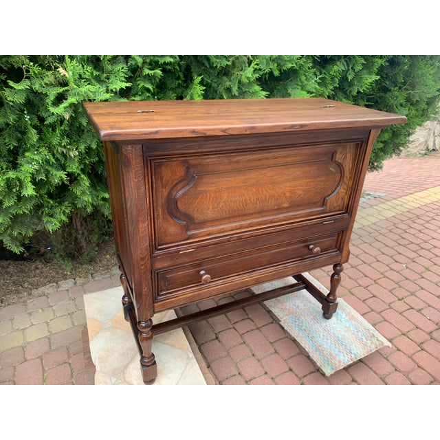 Spanish Cabinet or Bar with Drawer in Oak, 1940s For Sale - Image 10 of 18