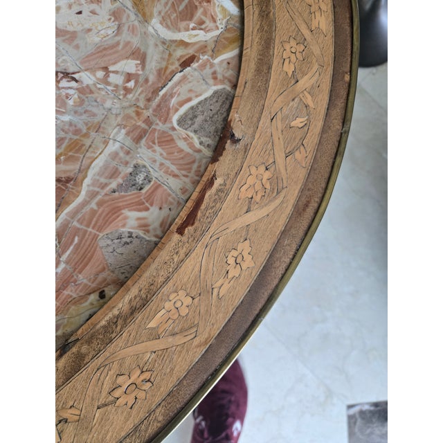 Antique French Bronze & Marble Coffee Table W Rams Heads For Sale In Miami - Image 6 of 13