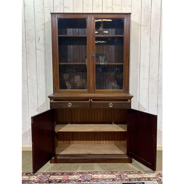 English Walnut 2-Part Bookcase, Early 20th Century For Sale - Image 6 of 18