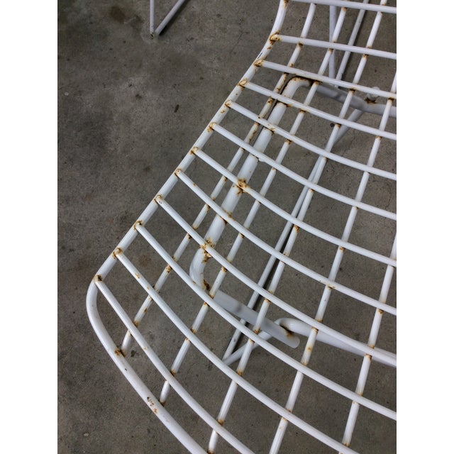 Mid-Century Modern Set of 6 White Metal Indoor / Outdoor Chairs by Harry Bertoia for Knoll For Sale - Image 3 of 18