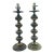 Mid Century Modern Brass Tone Stacked Cylinder Table Lamp- A Pair For Sale