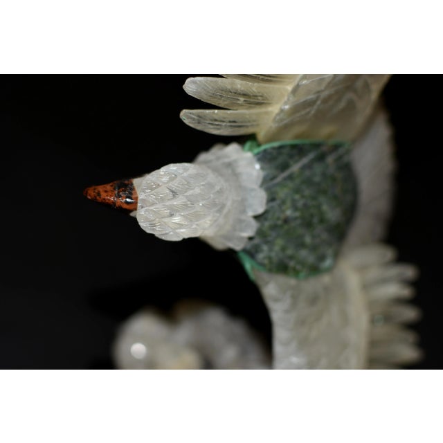 Large Majestic Rock Crystal Quartz Eagle Gemstone Sculpture For Sale - Image 9 of 12