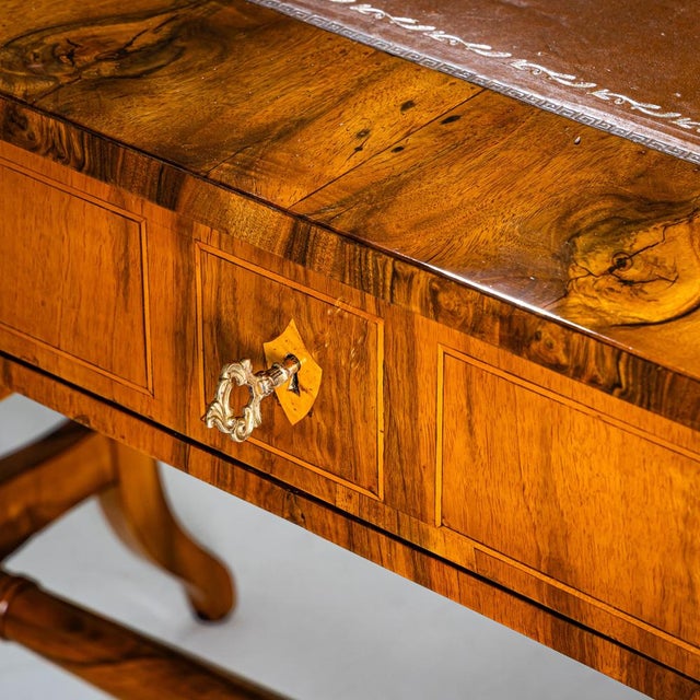 Biedermeier Writing Desk in Walnut, 1830s For Sale - Image 6 of 12