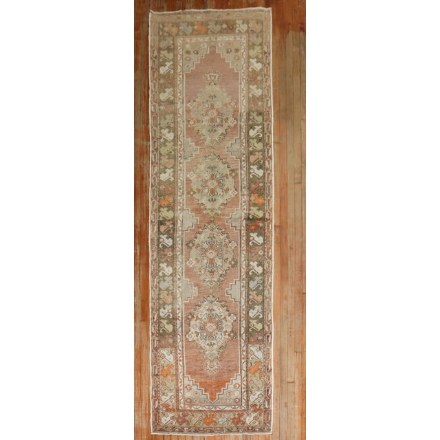 Vintage Zabihi Collection Turkish Anatolian Runner - 3'2" x 10'6" For Sale - Image 4 of 7