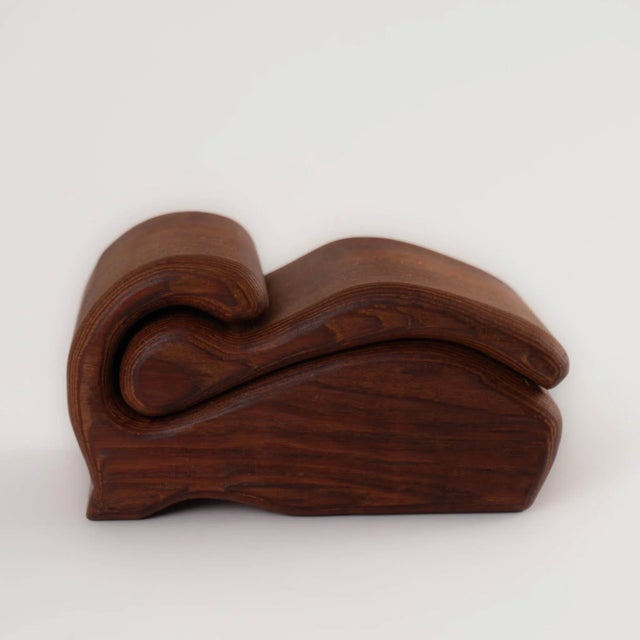 Brown Vintage Carved Wood Puzzle Jewelry Box For Sale - Image 8 of 11