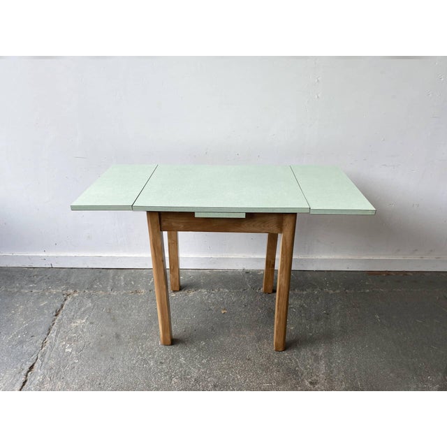 Gold Vintage Draw-Leaf Kitchen Dining Table with Formica Top, 1960s For Sale - Image 8 of 8