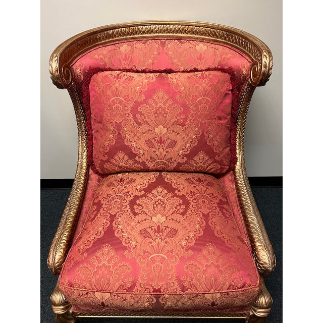 Tomlinson / Erwin - Lambeth Erwin Lambeth French Empire Style Carved Giltwood Bergere Chair For Sale - Image 4 of 12