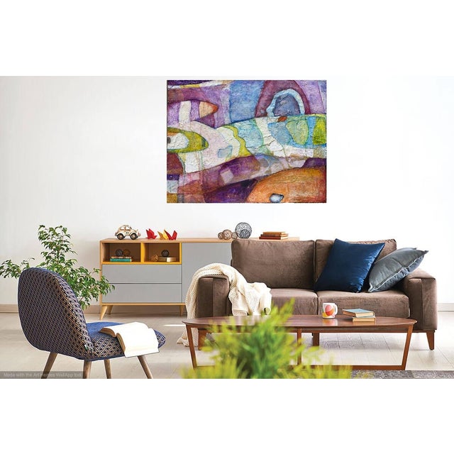 "Burst of Joy" Original Modern Abstract Colorful Mixed Media Painting by Artist Sonia Gold For Sale - Image 14 of 14