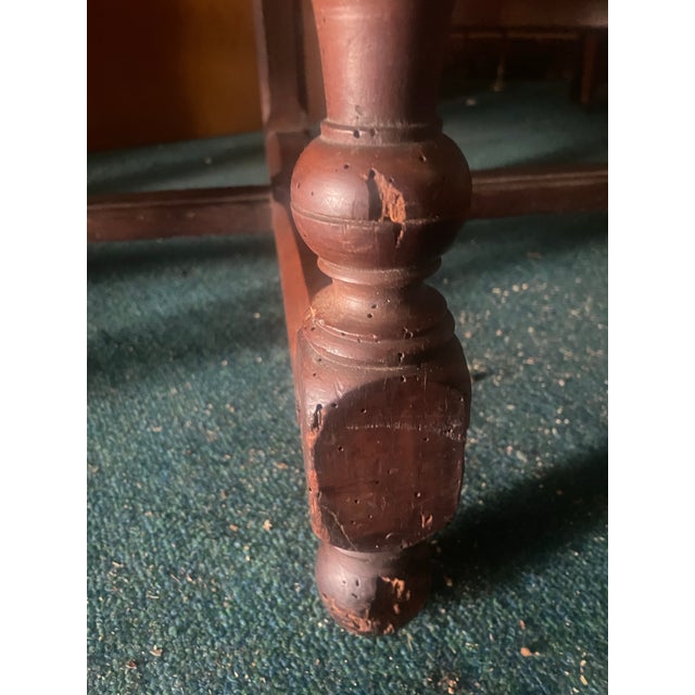 19th C Settee With Distressed Angel Fauna Tapestry Loveseat Bench Sofa For Sale - Image 11 of 12