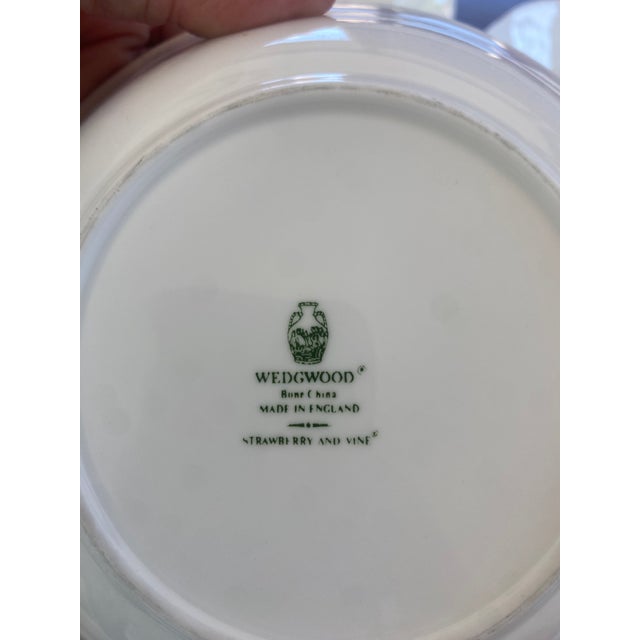 WEDGWOOD, STAWBERRY&VINE classic pattern white porcelain fine yet durable cereal or soup bowls featuring a raised relief...