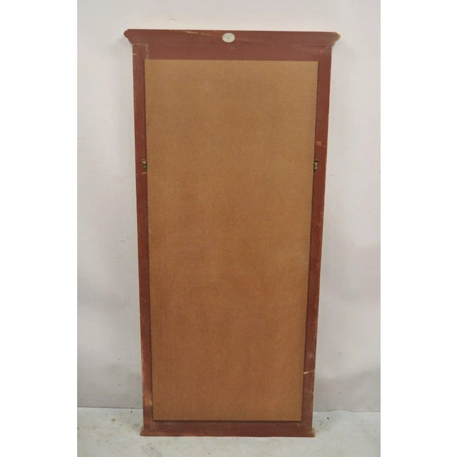 Vintage Baker French Country Provincial Oak Wood Trumeau Wall Mirror For Sale - Image 9 of 10