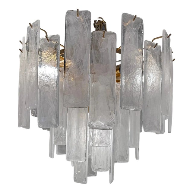 Veneered-White Listelli Alabastro Chandelier by Simoeng For Sale