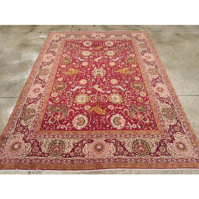 Early 20th Century Galerie Shabab Collection Early 20th Century Indian Lahore Rug For Sale - Image 5 of 10