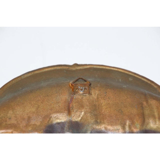 Metal Hand-Painted Copper Plates, German Souvenir, Arts and Crafts Style For Sale - Image 7 of 15