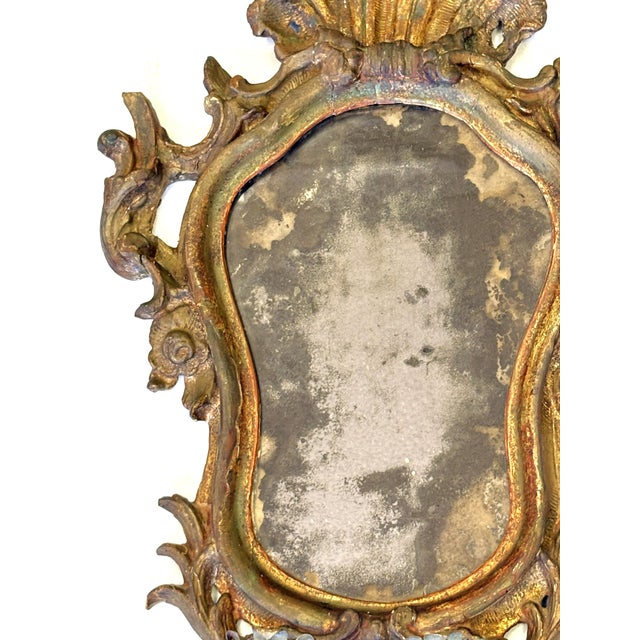 17th Century 17th Century English Rococo Double Branch Candle Holder Wall Mirror For Sale - Image 5 of 18
