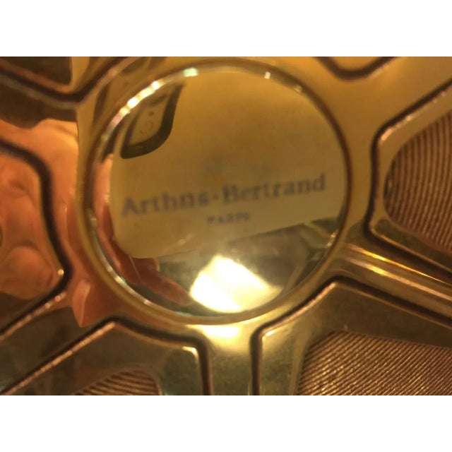 Metal 1970s Arthus Bertrand Gilded Bronze Lion and Film Reel Bookends For Sale - Image 7 of 11