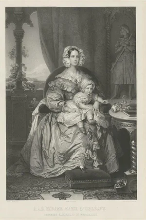 After F.X. Winterhalter, Princess Marie of Orleans, Duchess of Württember, 1844, Print