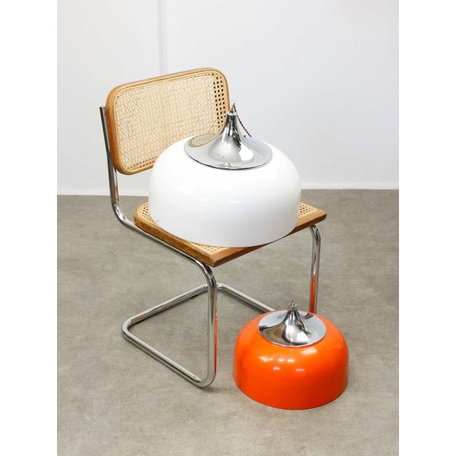 Metal Large Space Age Pendant Light in White from Guzzini, 1970s For Sale - Image 7 of 18