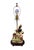 Ivory Antique English Staffordshire Pottery Dog & Girl / Lady Figural Lamp With Ivory Silk String Shade. For Sale - Image 8 of 9