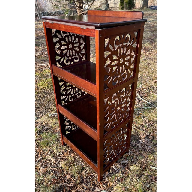 1980s Walnut Bookstand Lectern Robert Smith St.Albans Lattice Work Sides For Sale - Image 5 of 6