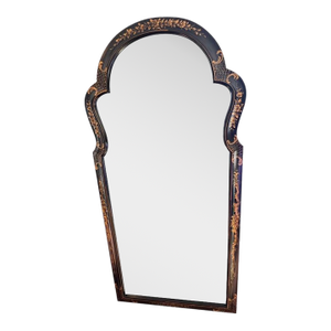 Black Chinoiserie Carved Mirror