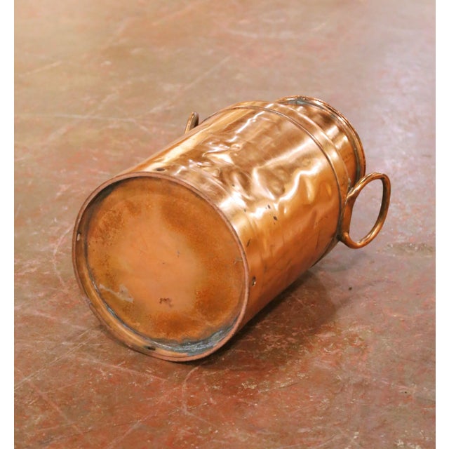 19th Century French Polished Copper Milk Can With Lid and Handles For Sale - Image 9 of 9