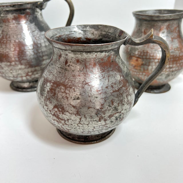 Hand Hammered Tinned Copper Water Jugs – Set of 6 For Sale In San Antonio - Image 6 of 14