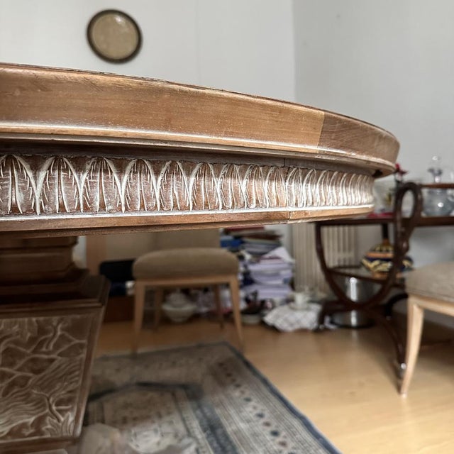 Mid-Century Carved Oak Dining Table after Rafael García Nicolau, Spain, 1970s For Sale - Image 14 of 18