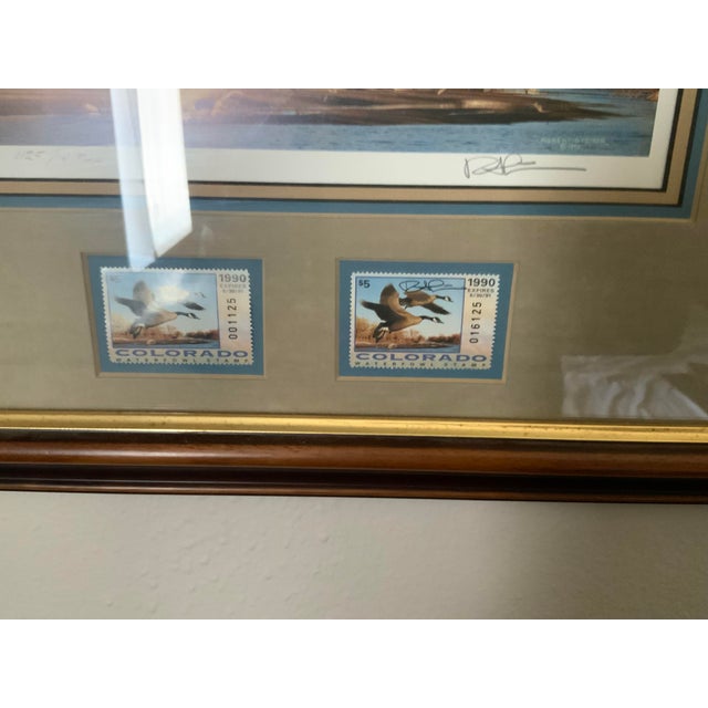 An authentic, beautifully framed 1982–1983 federal migratory bird hunting and conservation stamp print by legendary...