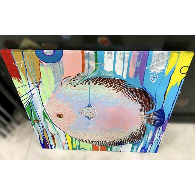 Early 21st Century Alessandro Filetti, Pesce, 2013, Acrylic Painting on Canvas For Sale - Image 5 of 8