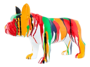 Interior Illusions Plus Standing Bulldog Splatter Art Dog - 13.75" long