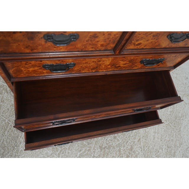 Theodore Alexander Theodore Alexander George III Burl Wood Bachelors Chest For Sale - Image 4 of 18