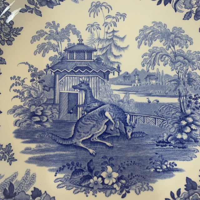Traditional 1990s Spode Blue Room Plate. “Kangaroo Enclosure” For Sale - Image 3 of 4