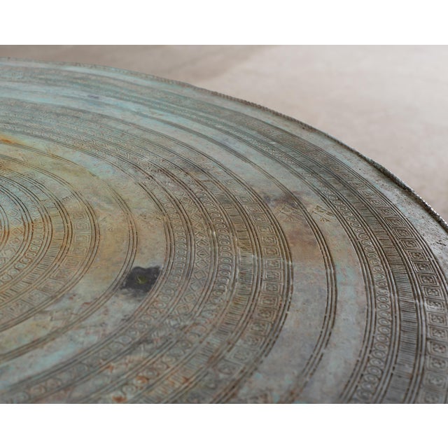 Southeast Asian Bronze Elephant Rain Drum Drinks Table 2 Ft For Sale - Image 17 of 18